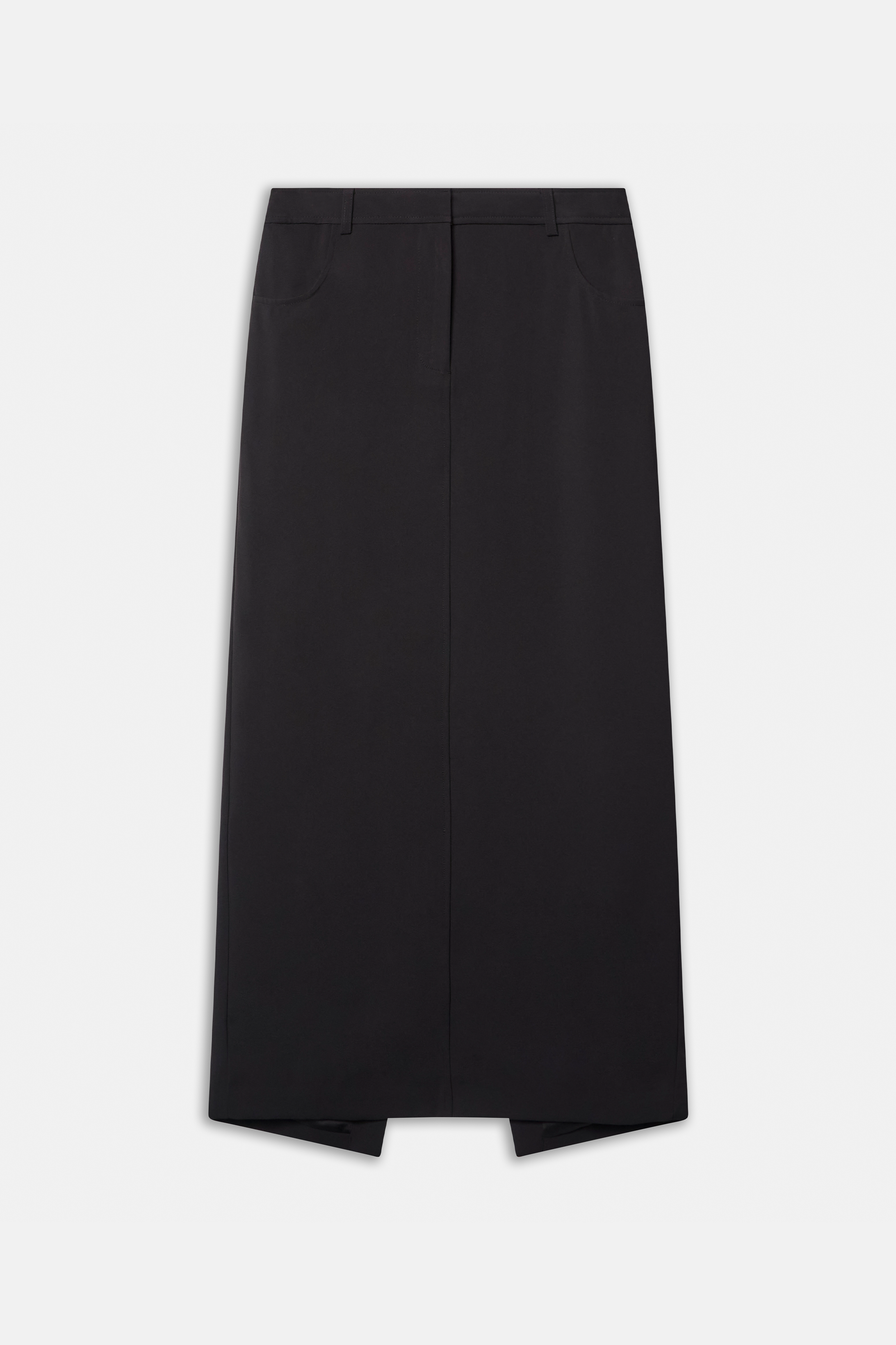 Mid Rise Effortless Maxi Skirt - Black