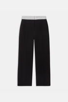 Folded Waistband Trousers - Black