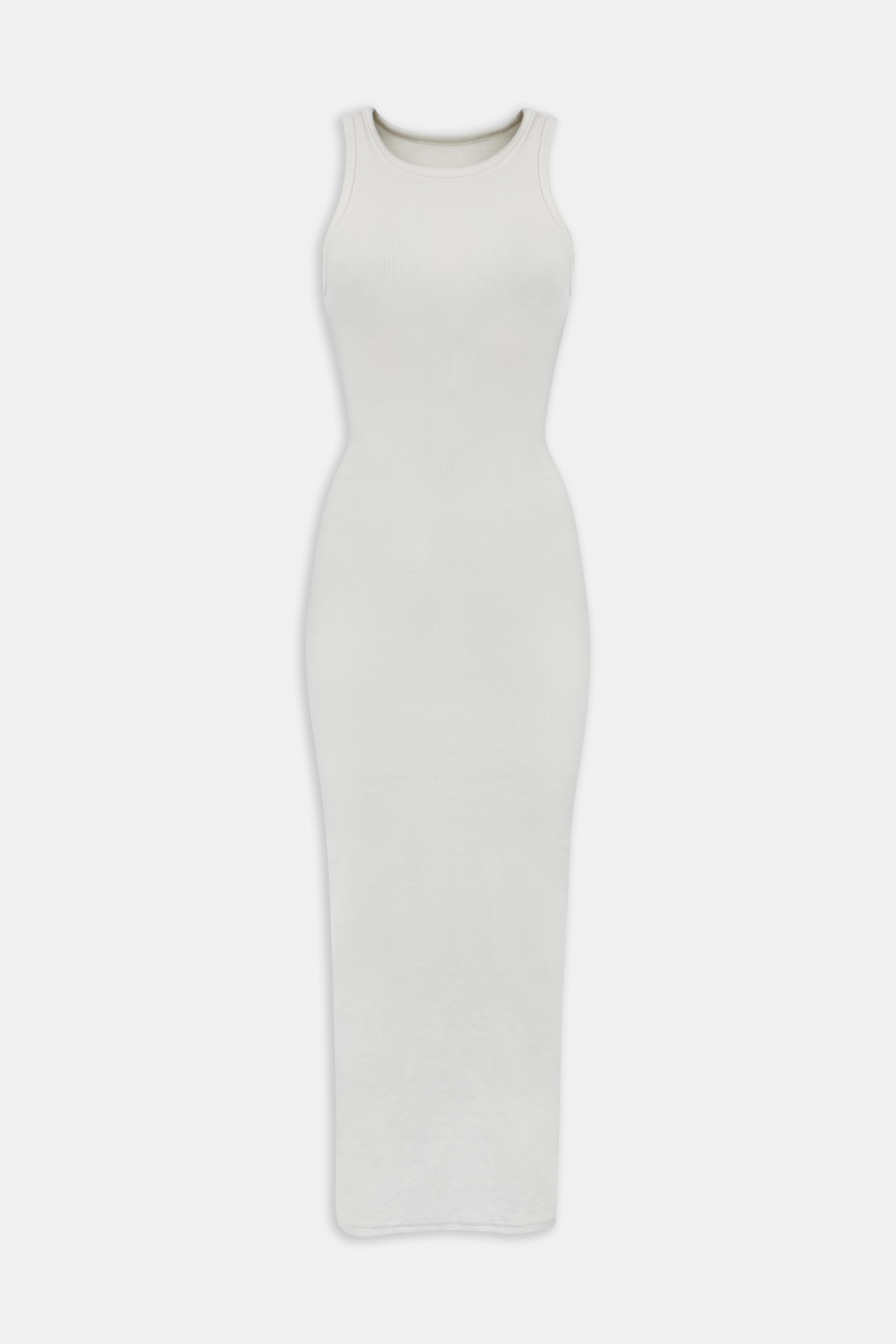 Heavy Ribbed Racer Maxi Dress - Ivory