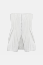 Strapless Linen Bustier - White