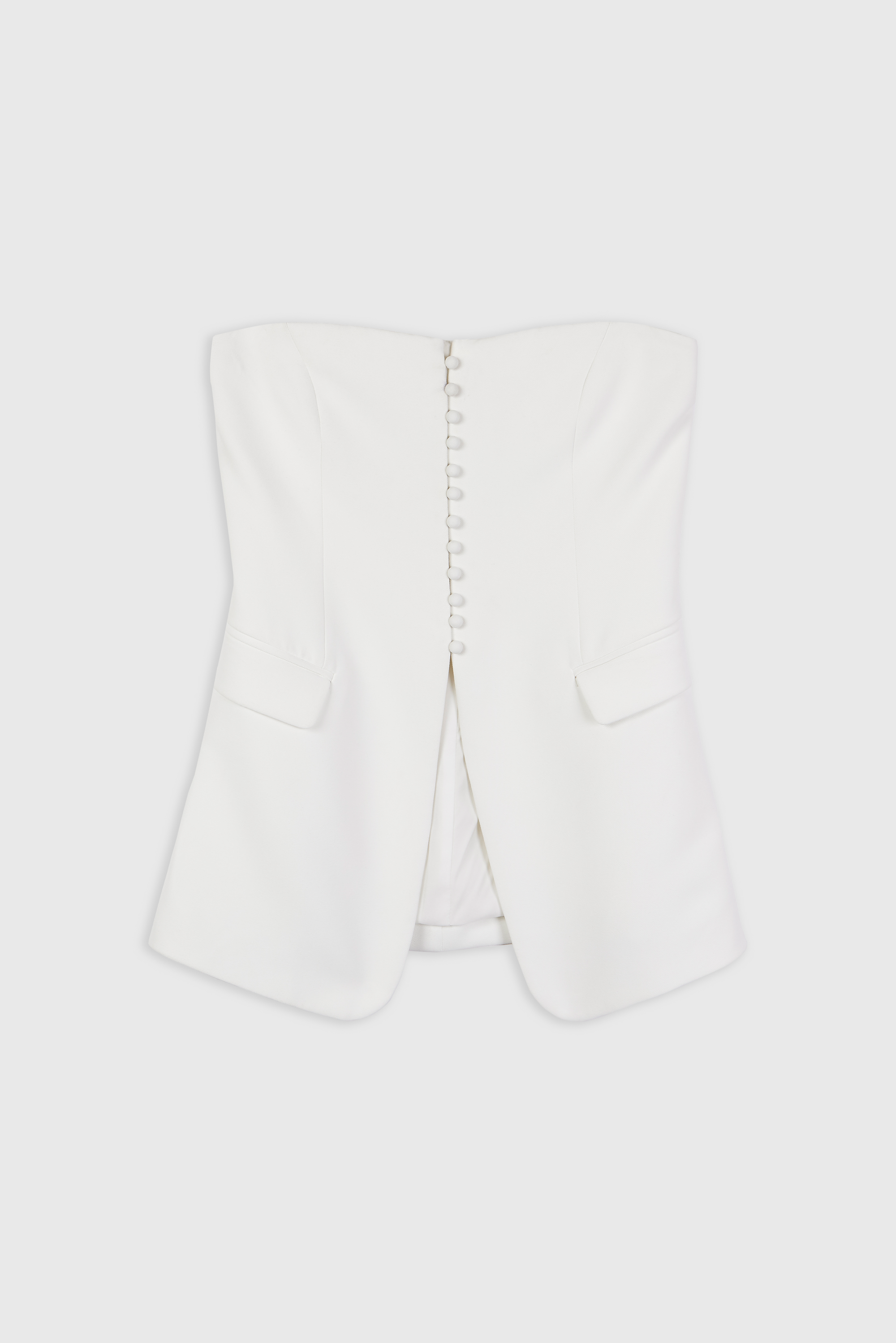 Strapless Peplum Bodice - White