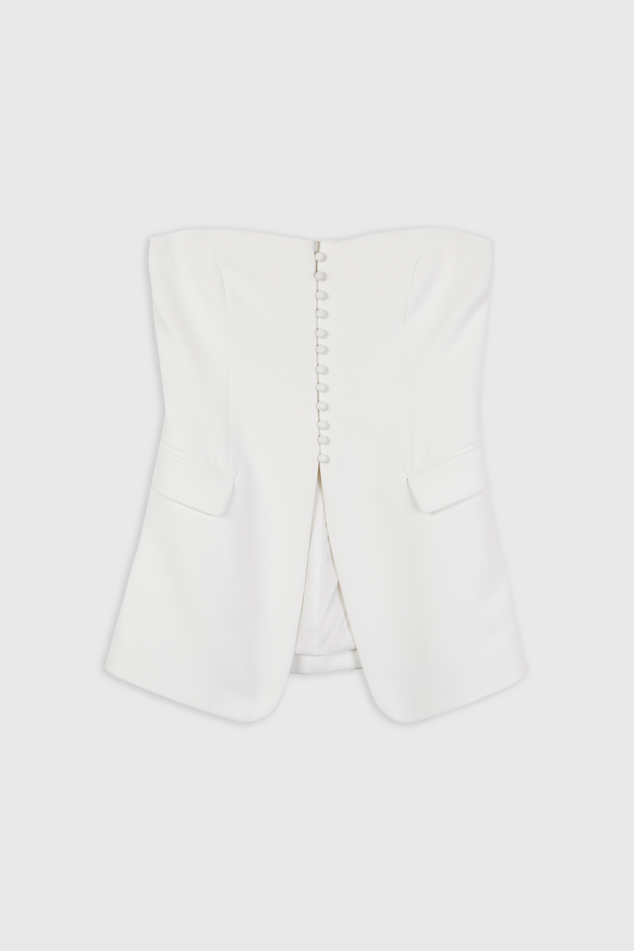 Strapless Peplum Bodice - White