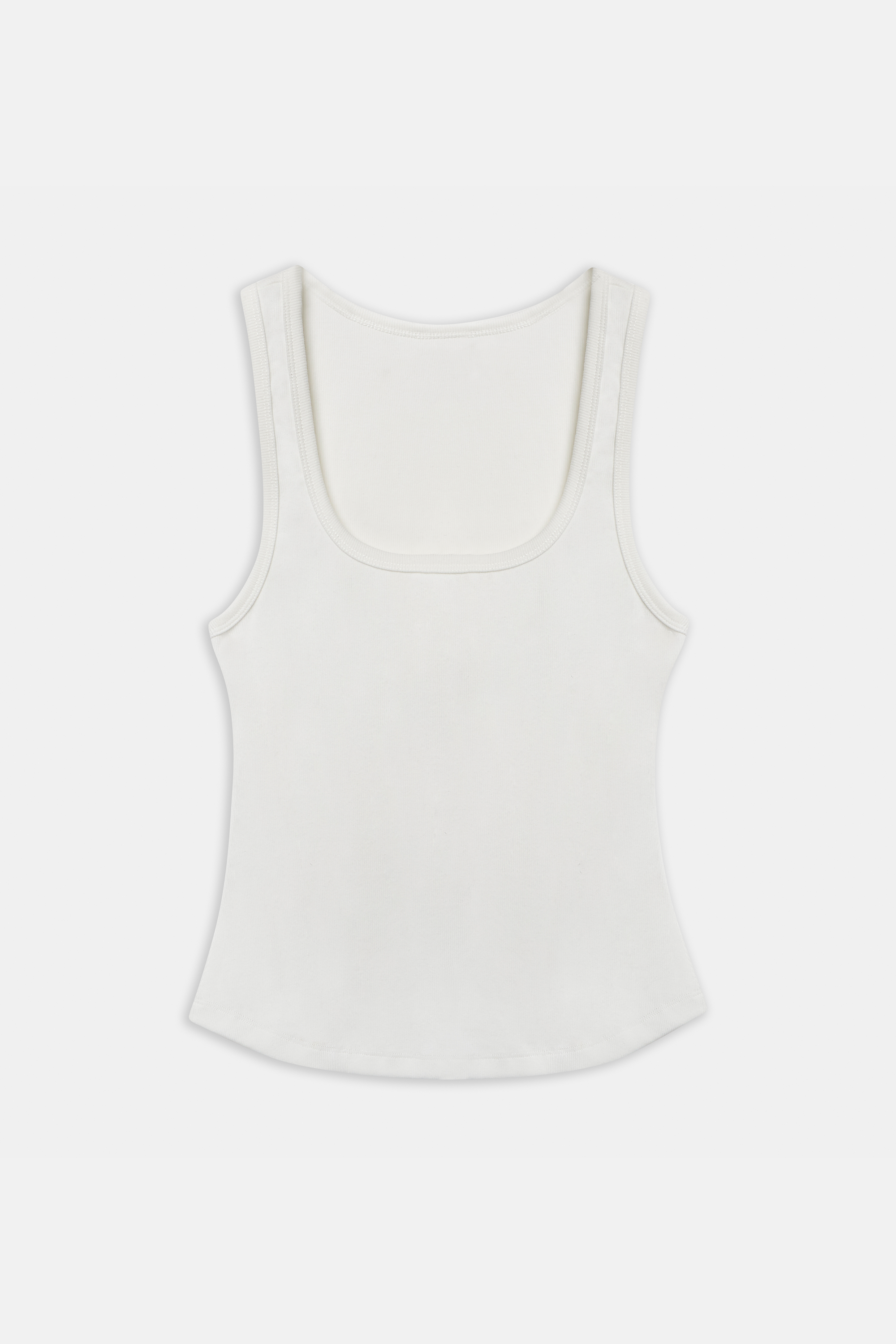 Ribbed Scoop Neck Vest - Ivory