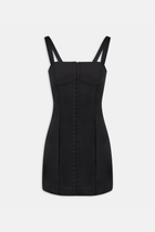 Square Neck Mini Dress - Black