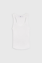 Semi Sheer Tank Top - White