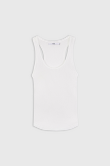 Semi Sheer Tank Top - White