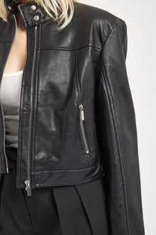 Leather Biker Jacket - Black