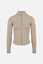 Base Sculpting Zip Up Jacket - Taupe