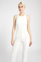 Wide Leg Suit Trousers - White