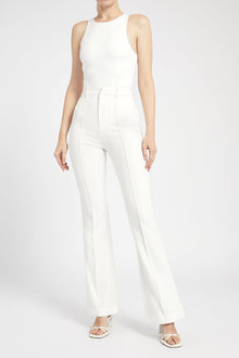 Wide Leg Suit Trousers - White