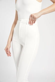 Wide Leg Suit Trousers - White