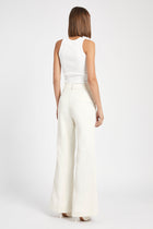 Relaxed Straight Leg Trousers - Cream