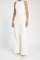 Relaxed Straight Leg Trousers - Cream