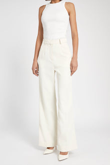 Relaxed Straight Leg Trousers - Cream