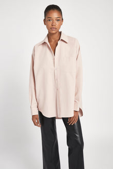 Masculine Oversized Cotton Shirt - Marshmallow