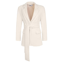 Classic Blazer With Belt - Cream