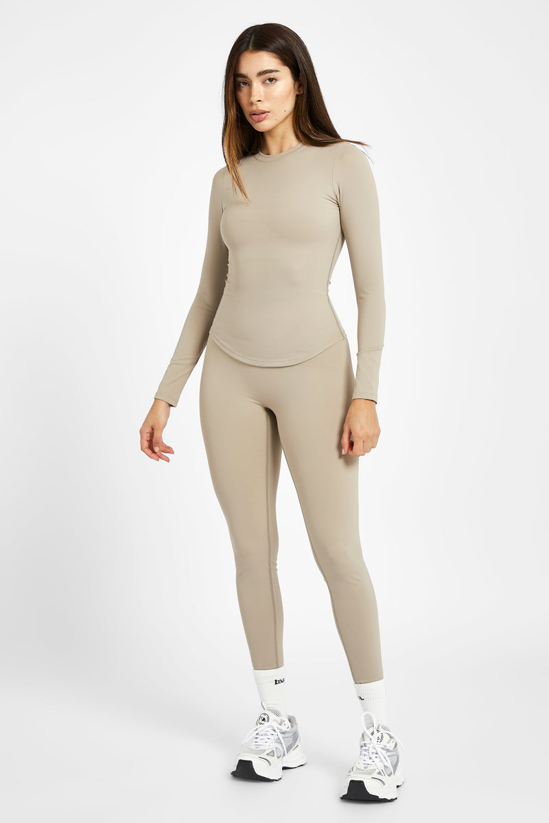 Base Sculpting Long Sleeve Top - Taupe