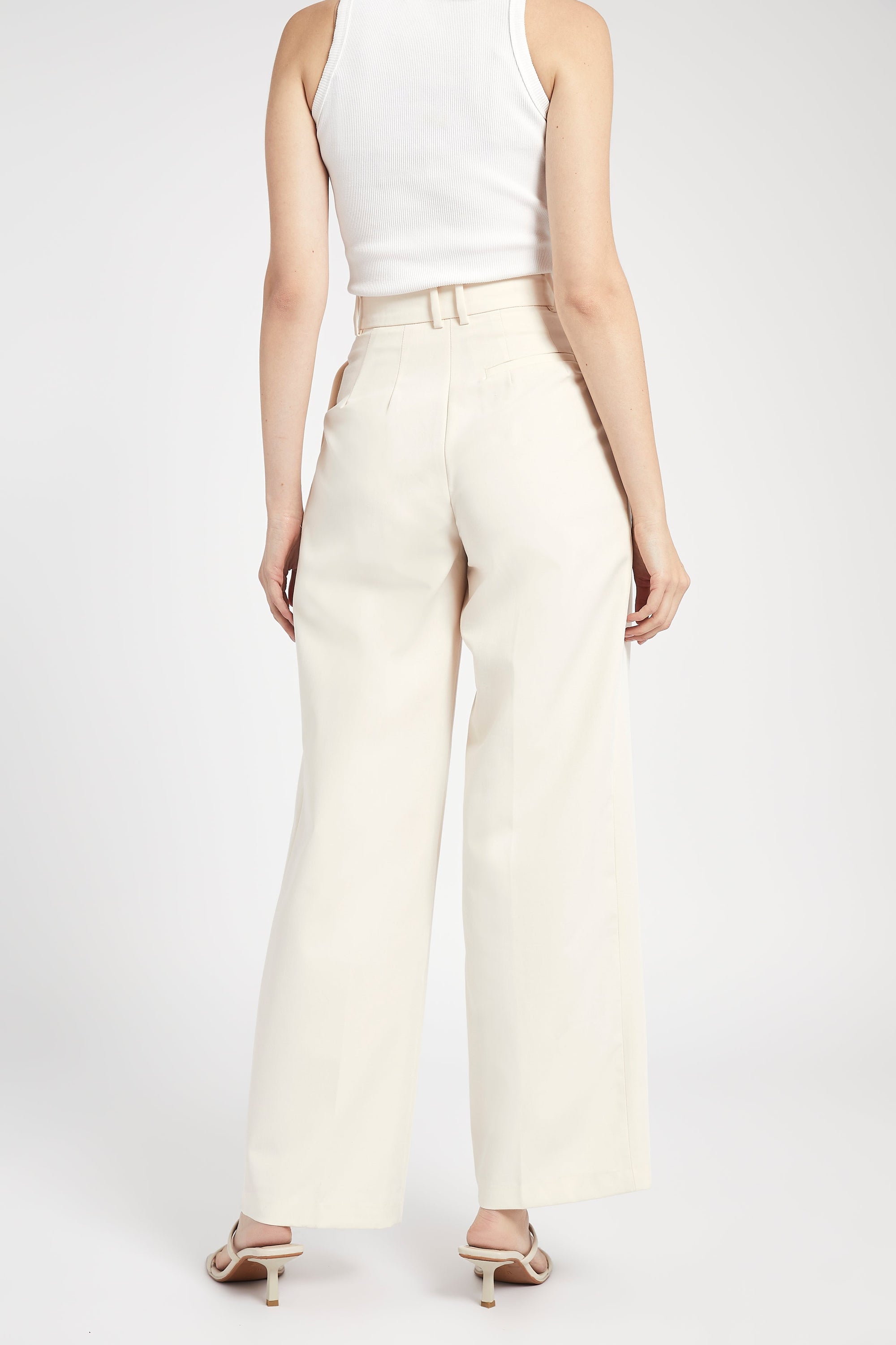 Longline Dad Trousers - Ecru