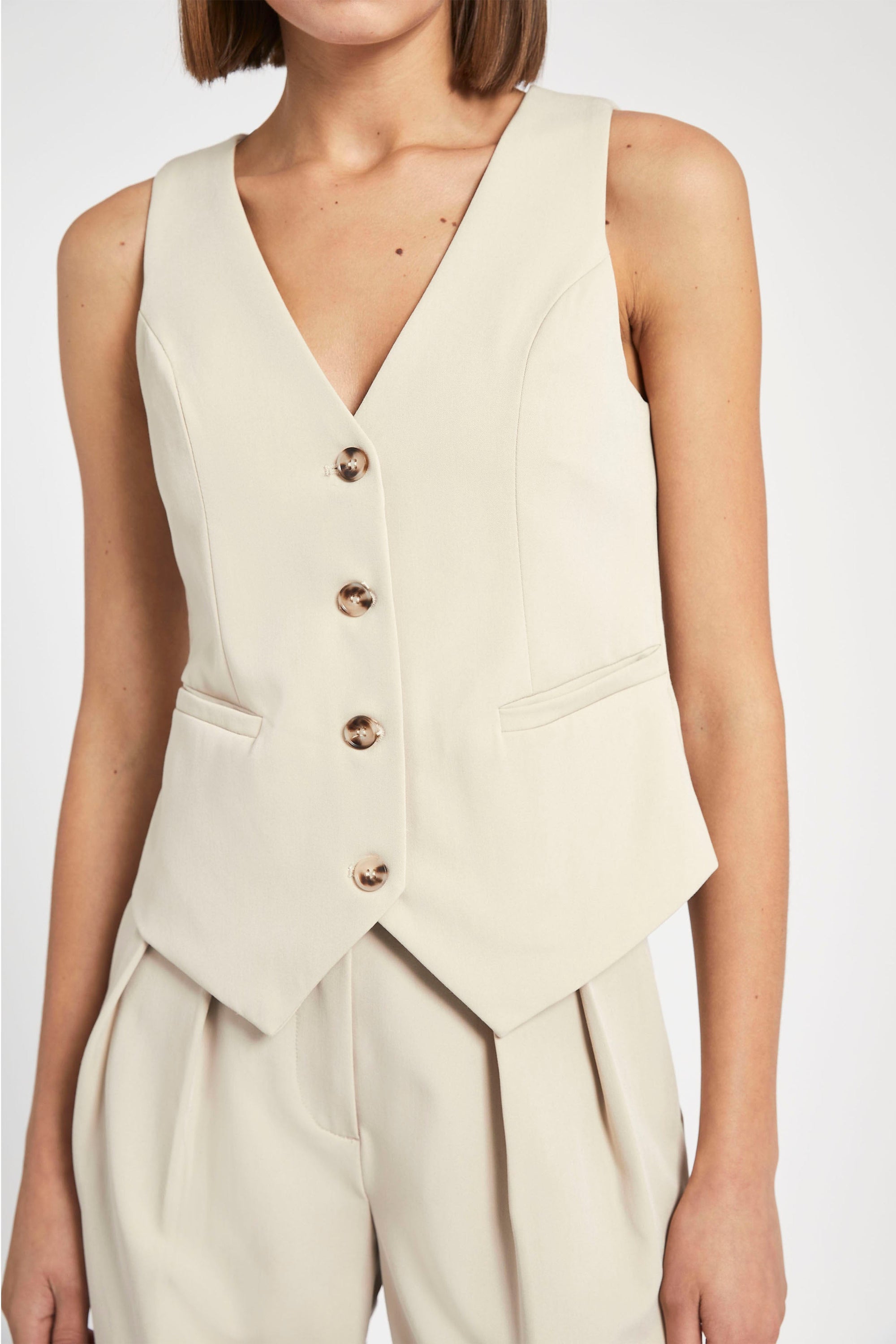 Boxy Waistcoat - Sand