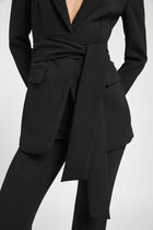 Classic Blazer With Belt - Black