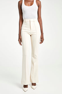 Wide Leg Suit Trousers - Cream