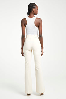 Wide Leg Suit Trousers - Cream