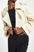 Cropped Cotton Trench - Stone