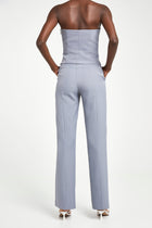 Tailored Straight Leg Trousers - Steel Blue