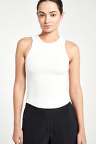 Heavy Ribbed Racer Top - Ivory