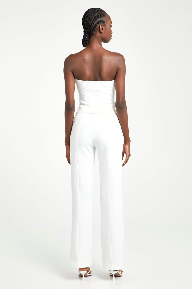 Tailored Straight Leg Trousers - White