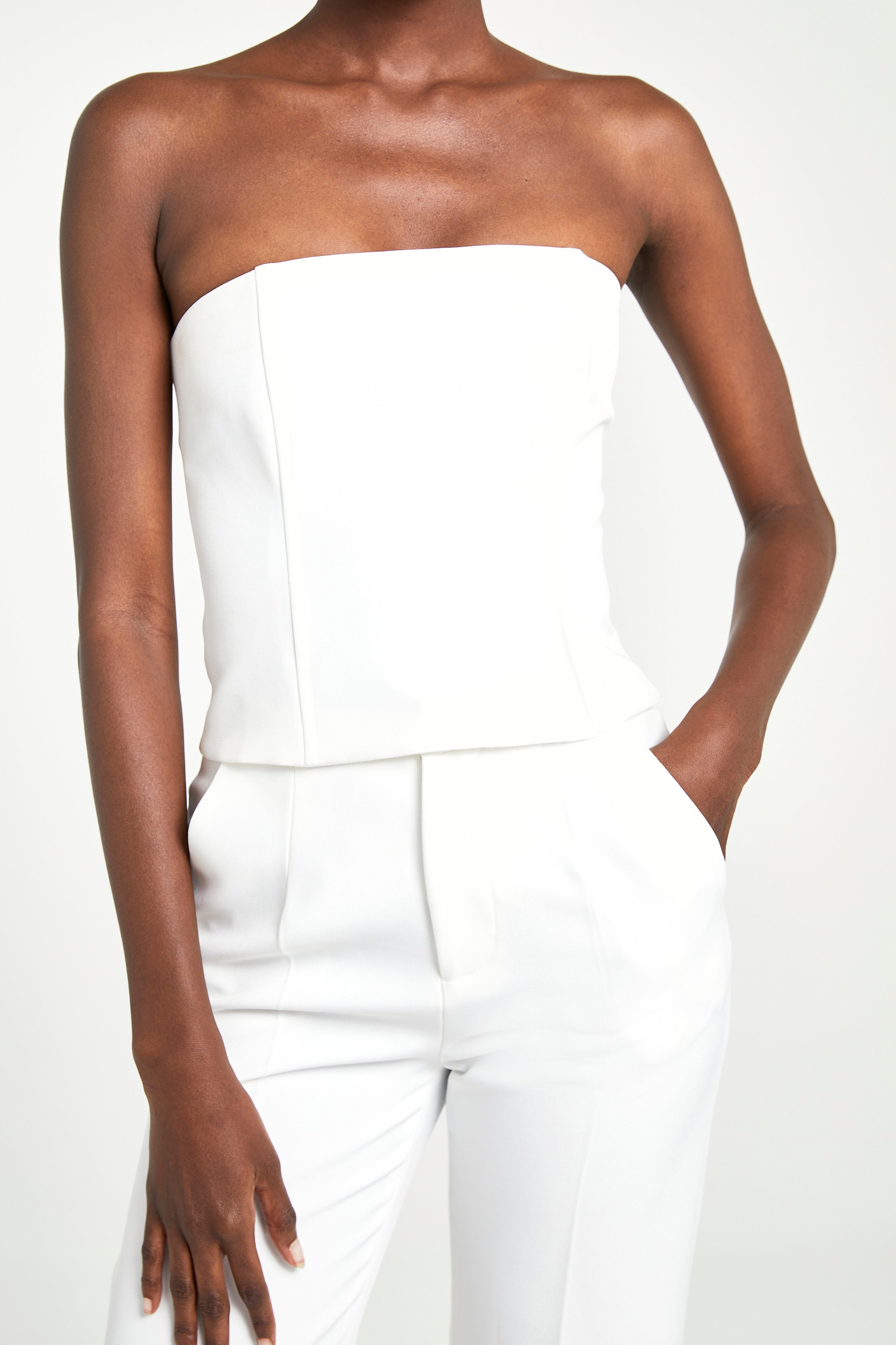 Tailored Strapless Bodice - White