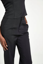 Tailored Straight Leg Trousers - Black