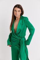 Soft Draped Blazer - Parakeet Green