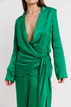 Soft Draped Blazer - Parakeet Green