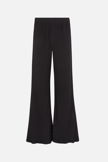 Cotton Crinkle Wide Leg Trousers - Black