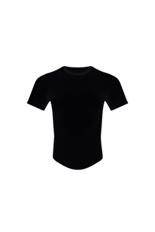 Fine Knit 90's T Shirt - Black