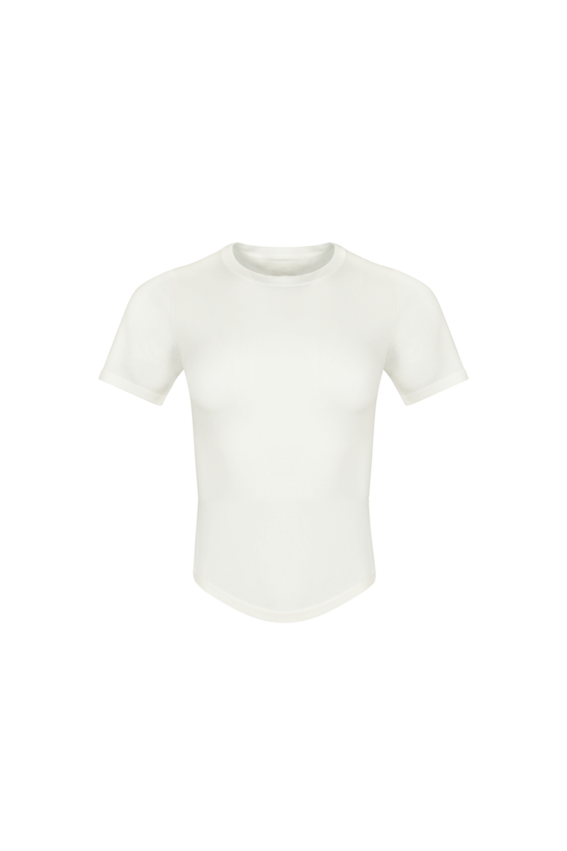 Fine Knit 90's T Shirt - Ivory