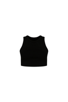 Heavy Ribbed Cropped Vest - Black